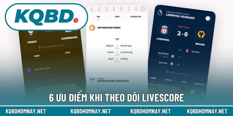 6 ưu điểm khi theo dõi livescore