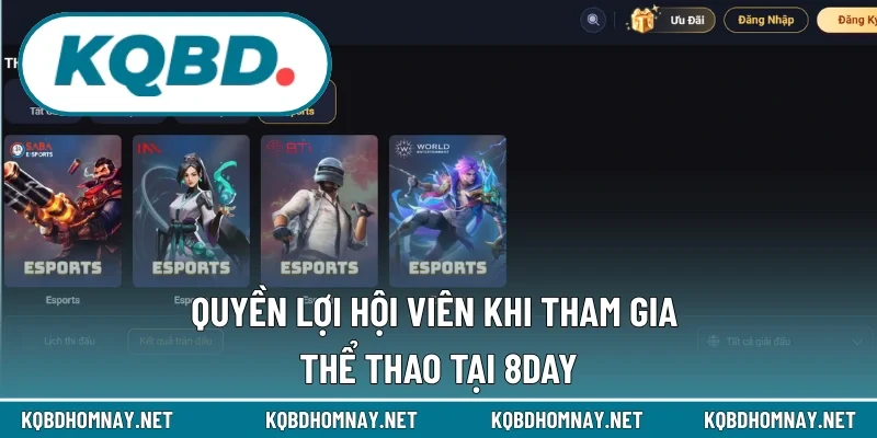 Loạt ưu đãi khi chơi ở sảnh thể thao 8DAY